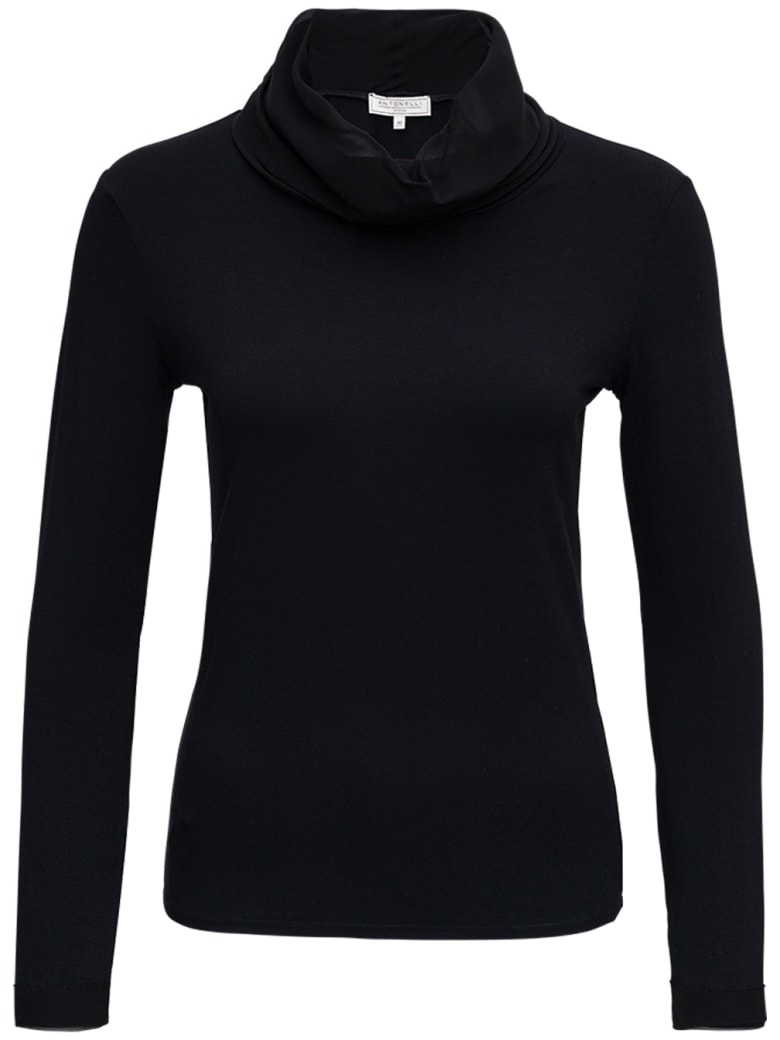 Antonelli Black Modal And Cashmere Sweater - Black