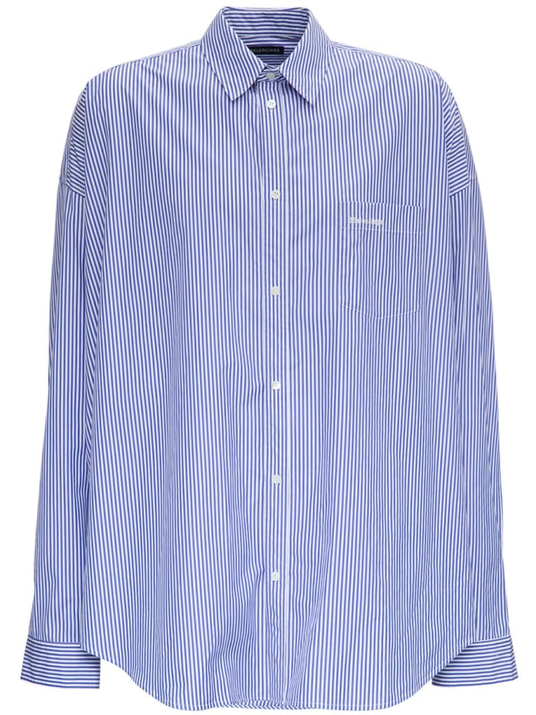 Balenciaga Cocoon Swing Poplin Shirt - Light blue