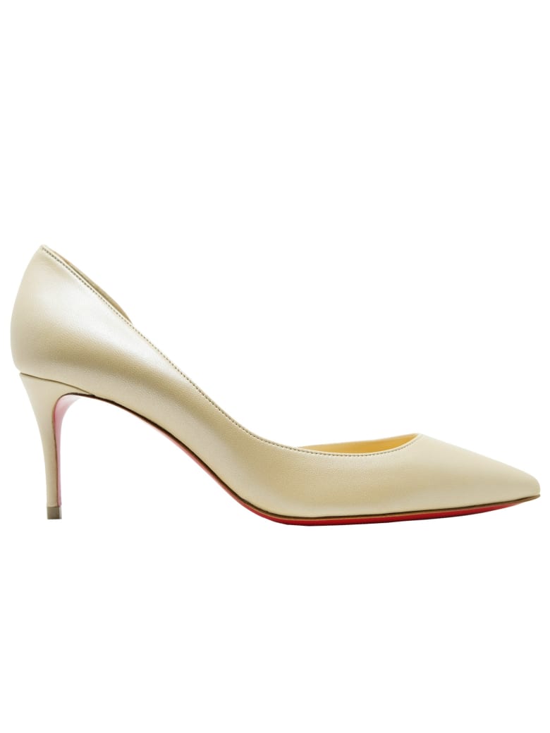 Christian Louboutin Iriza 70 Nappa Irise Beige Leather Pumps - BEIGE