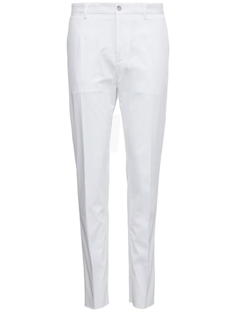 Dolce & Gabbana White Cotton Tailored Pants - White