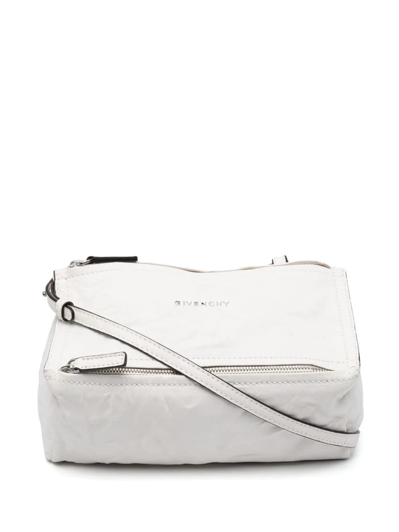 Givenchy White Mini Pandora Bag In Aged Leather - Ivory