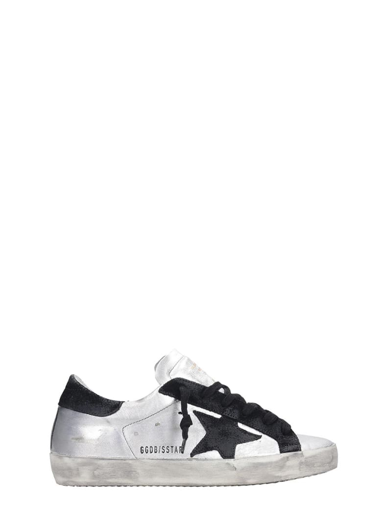 Golden Goose Superstar Sneakers In Silver Suede And Leather | italist
