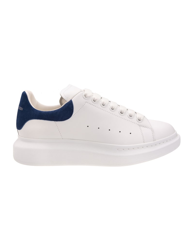 Alexander McQueen White And Blue Man Oversized Sneakers - White/paris blue