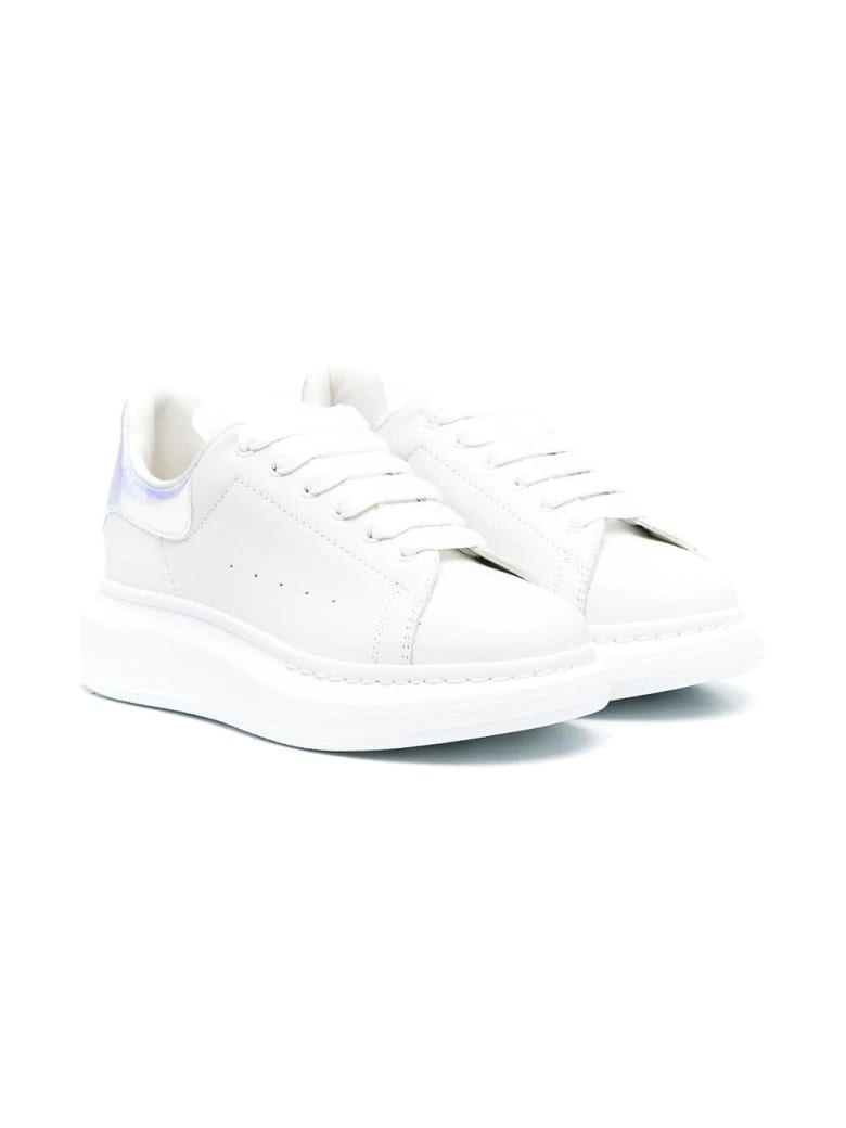 Alexander McQueen Unisex Kid White Oversize Sneakers With Iridescent Spoiler