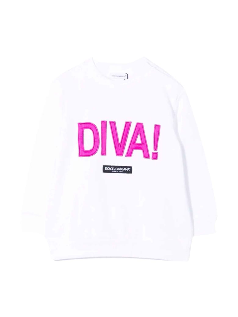 Dolce & Gabbana Newborn White Sweatshirt - Bianco