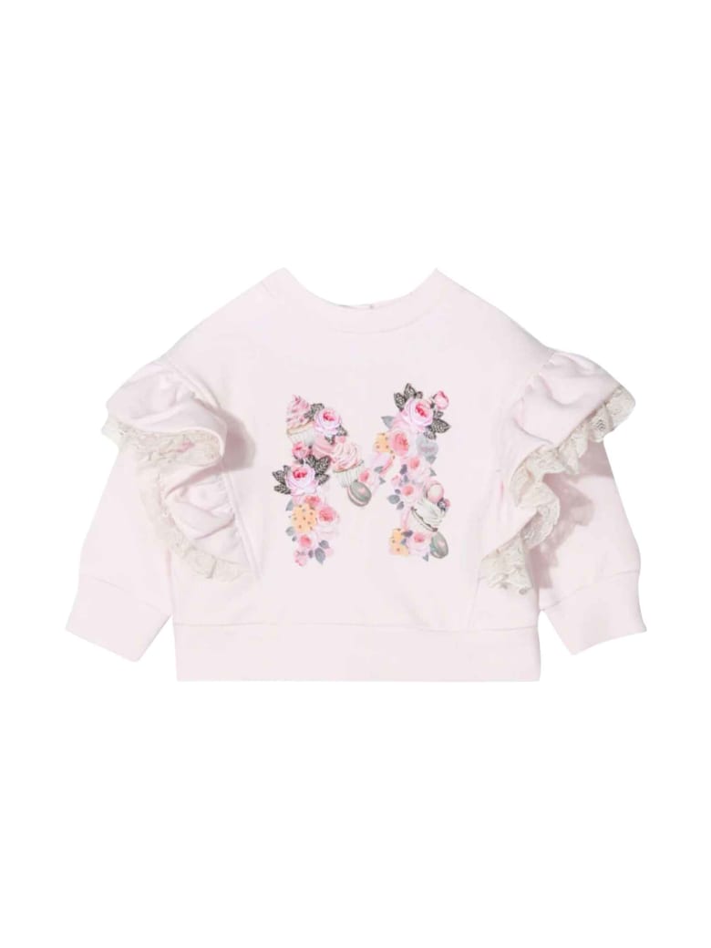 Monnalisa Newborn Pink Sweatshirt - Rosa