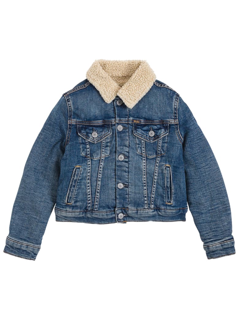 Polo Ralph Lauren Denim Jacket With Teddy Classic Collar - Blu