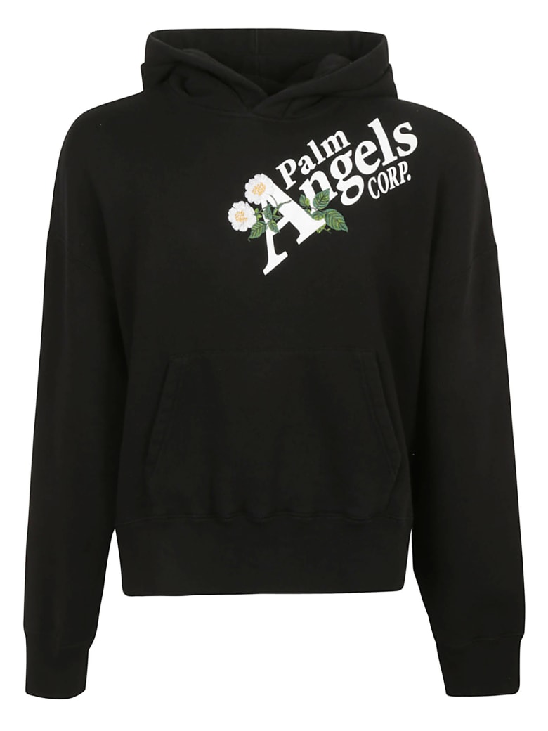 Palm Angels Daisy Logo Hoodie - Nero e Bianco