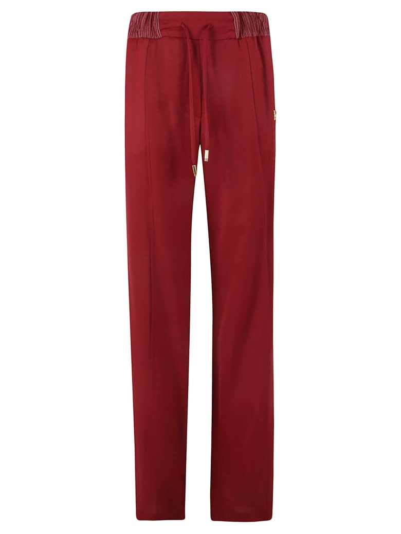 Dolce & Gabbana Drawstring Waist Plain Trousers - Red