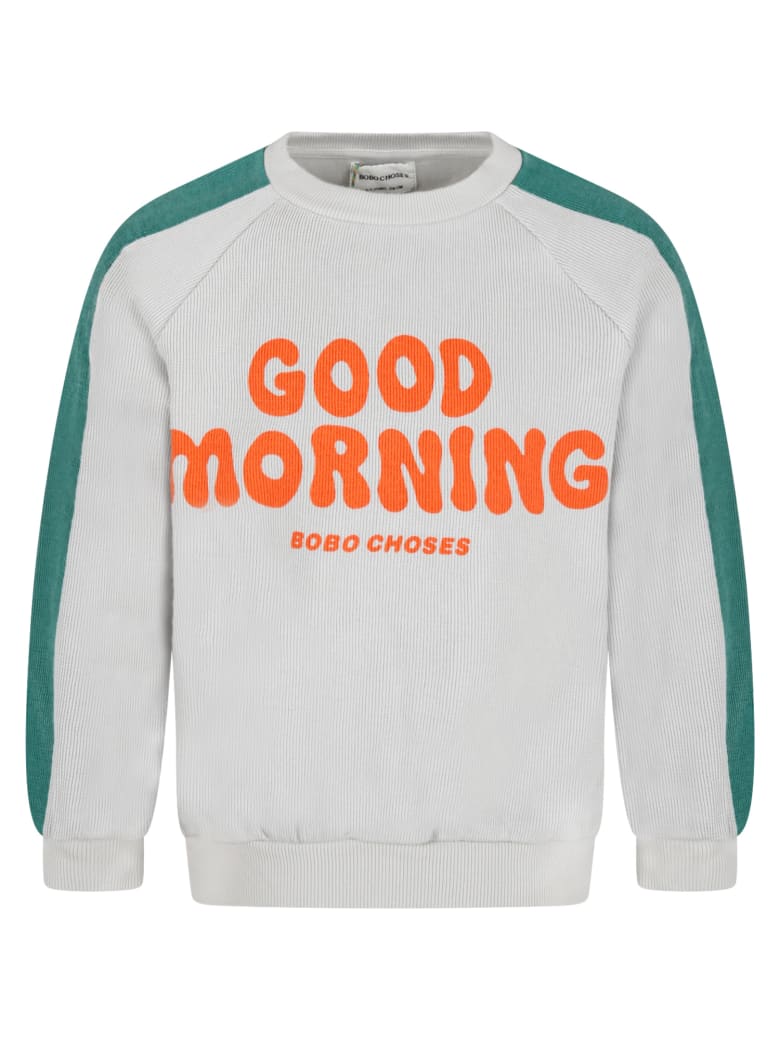 Bobo Choses Multicolor Sweatshirt For Kids With Logo - Grey