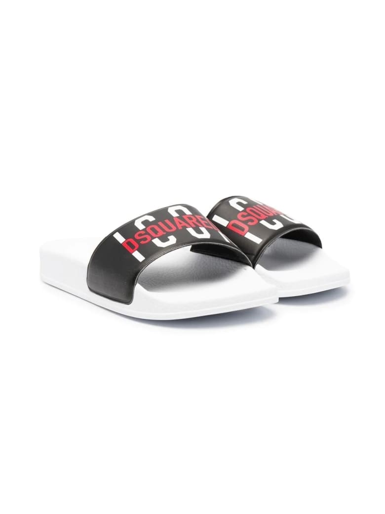 Dsquared2 White And Black D2kids Icon Slides