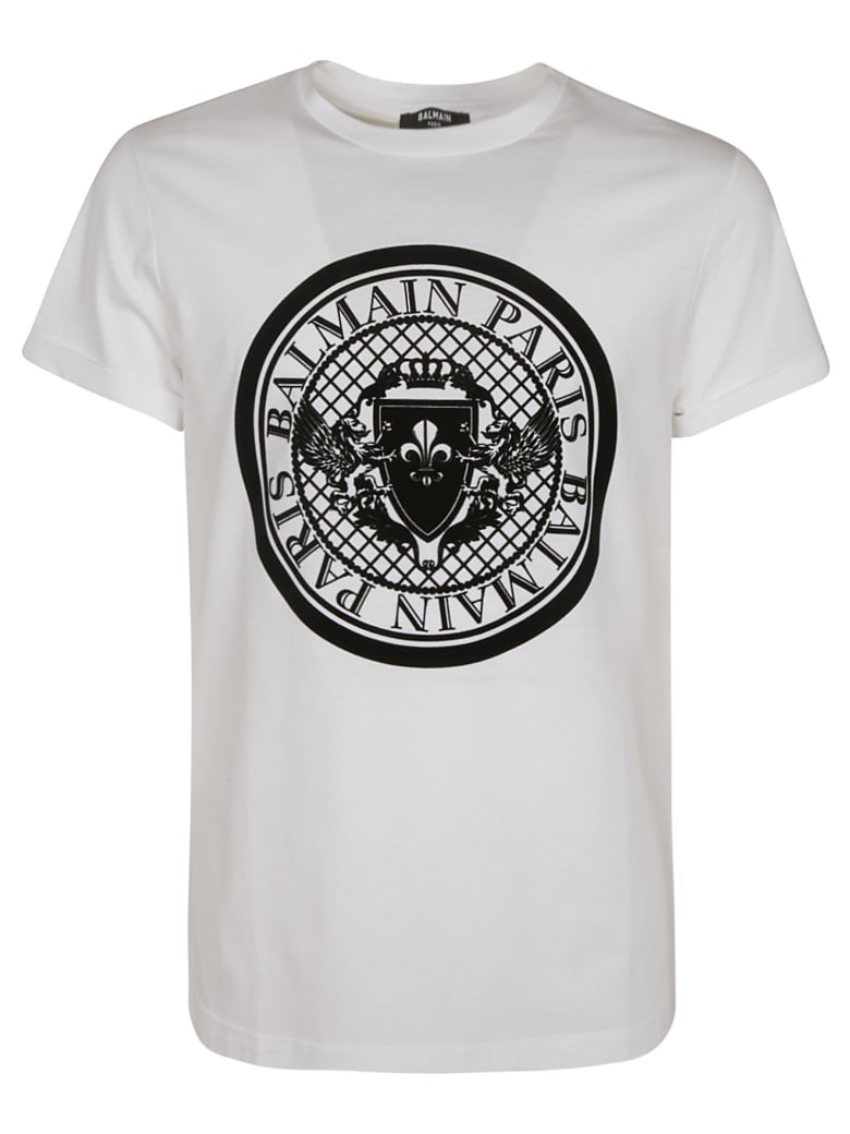 Balmain Round Logo T-shirt - White