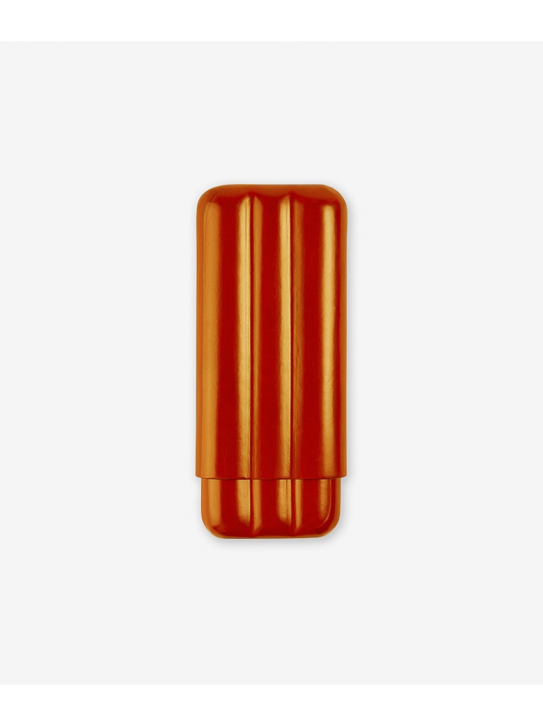 Larusmiani Three Cigars Holder "reyes Del Morro" - orange