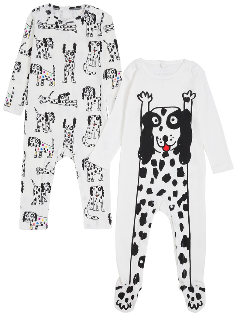 Stella McCartney Kids Set Of Two Dalmatian Printed Cotton Onesie - White