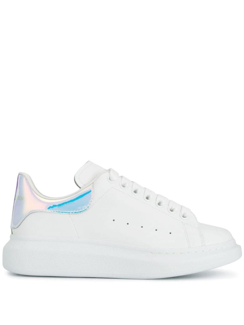 Alexander McQueen Man White Oversize Sneakers With Iridescent Spoiler - White/shock pink