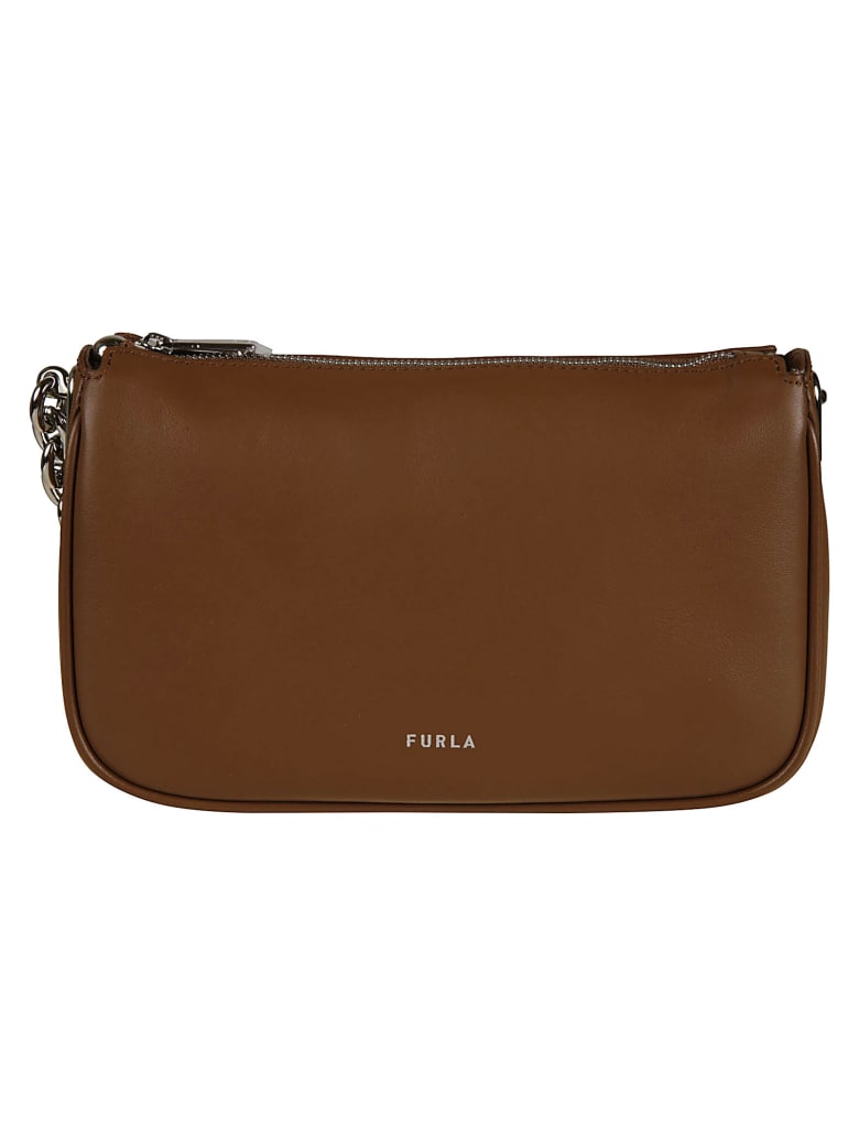 Furla Top Zipped Chain Shoulder Bag - Cognac