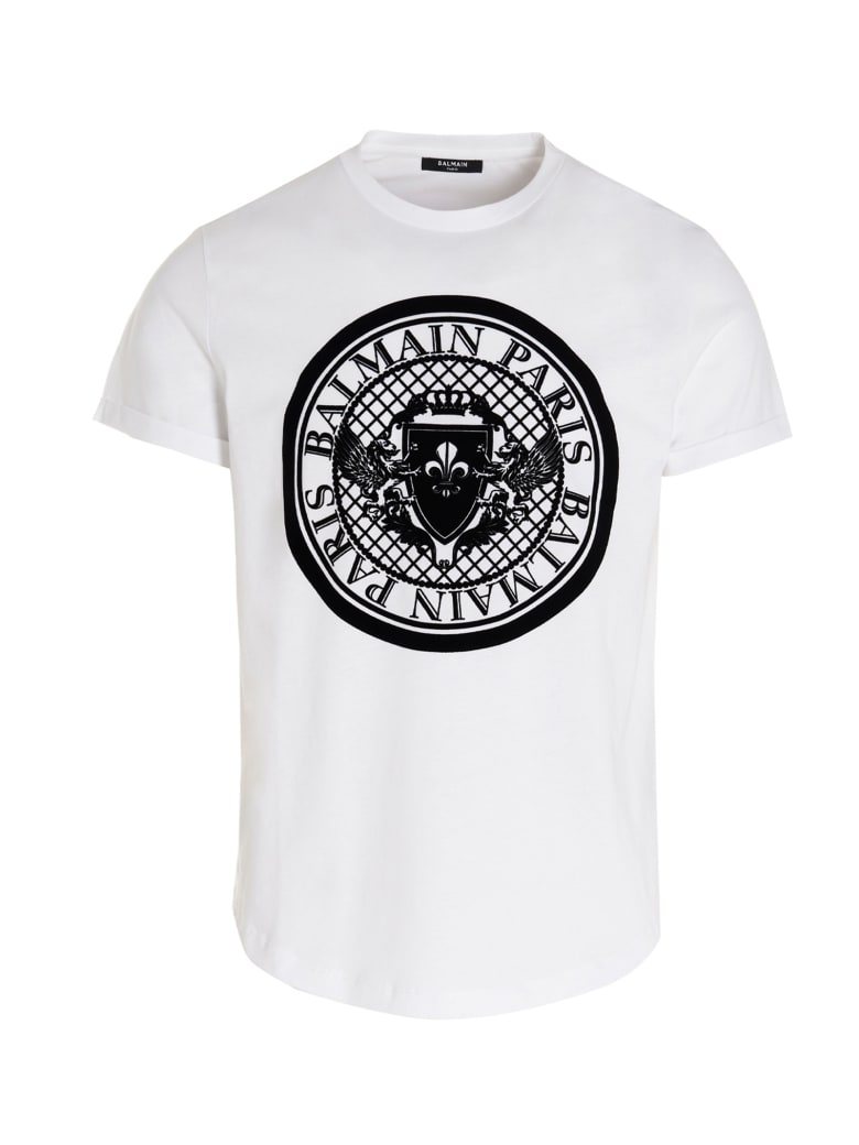 Balmain 'coin Flock' T-shirt - White