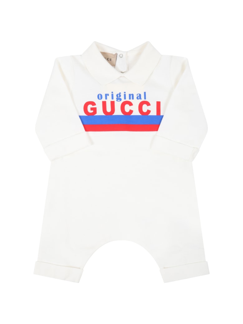 Gucci White Set For Babykids With Logo - White