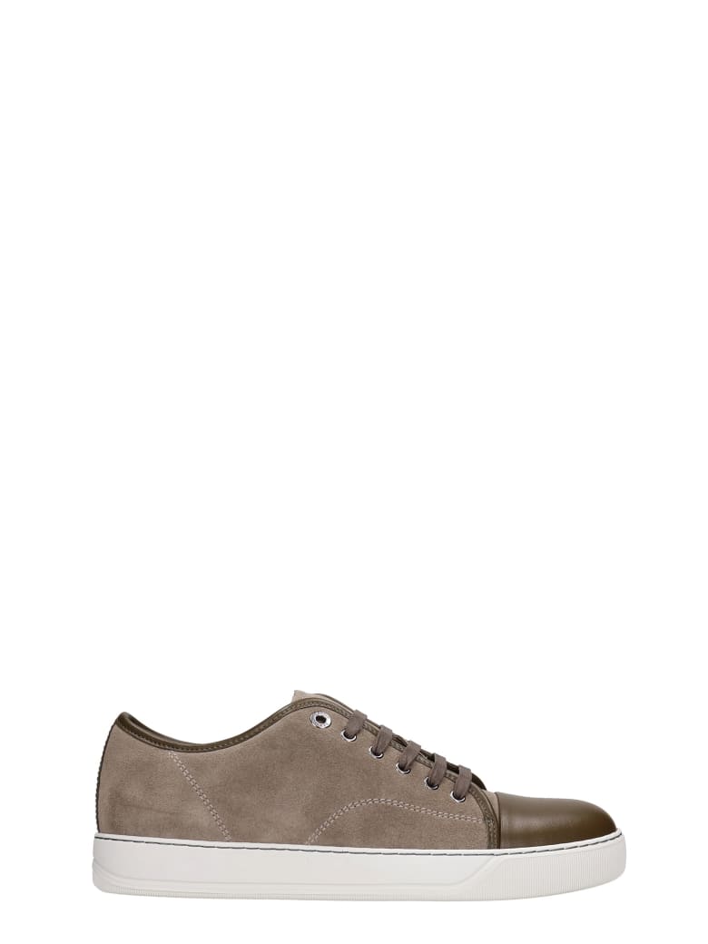 Lanvin Dbb1 Sneakers In Taupe Suede And Leather - taupe