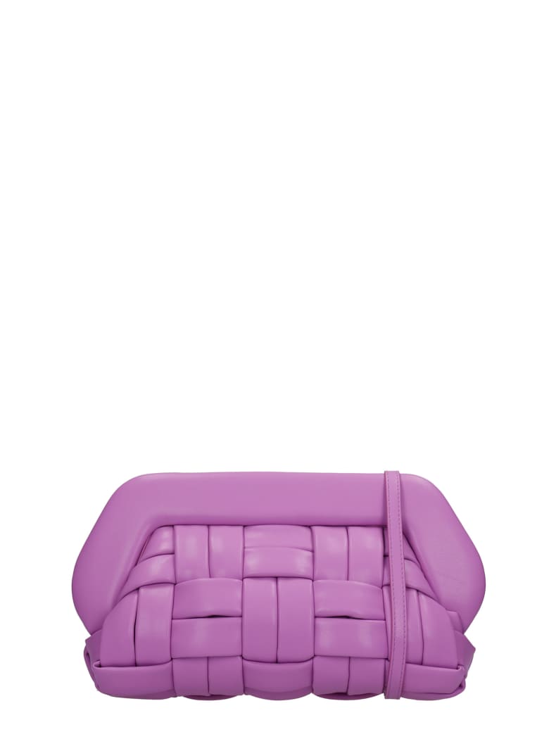 THEMOIRè Bios Weaved Clutch In Viola Faux Leather - Viola