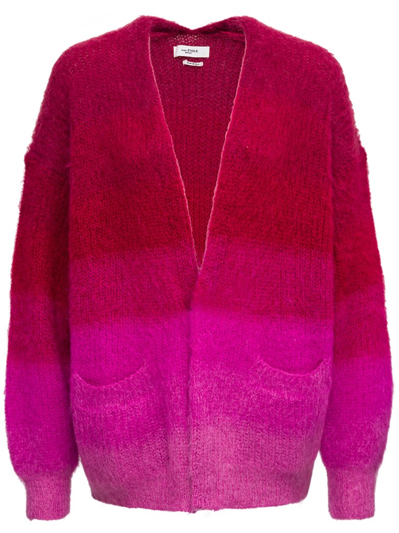 Isabel Marant Étoile Dana Gradient Fuchsia Cardigan In Mohair Blend - Fuxia