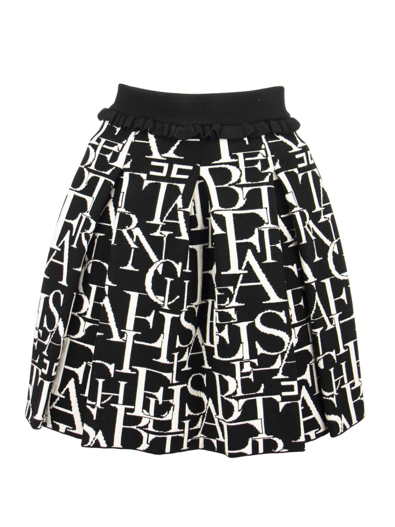 Elisabetta Franchi Knitted Mini Skirt - Black/white