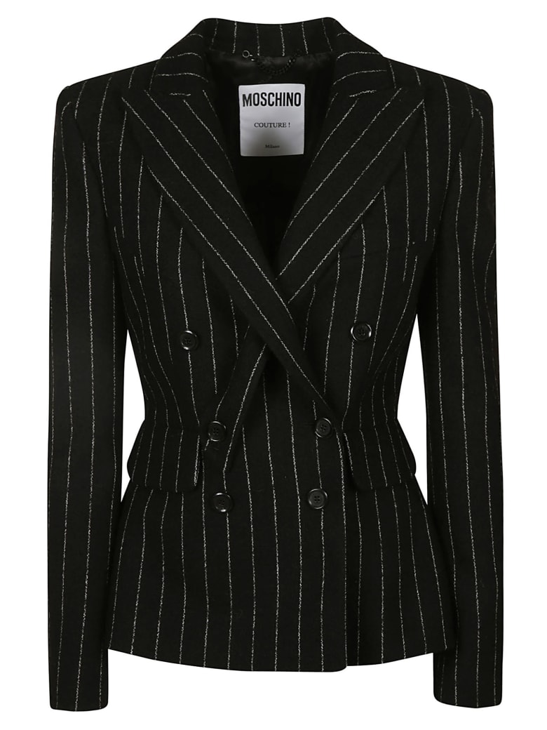 Moschino Stripe Patterned Dinner Jacket - Black