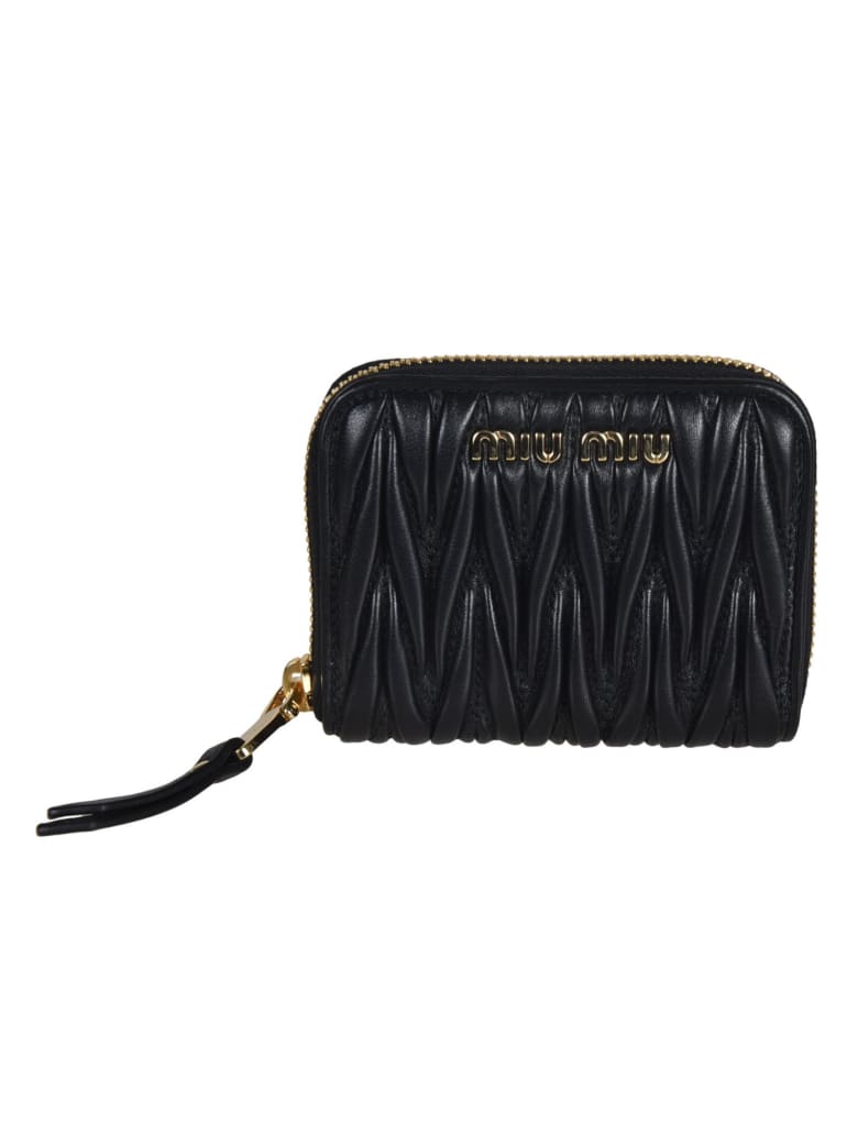 Miu Miu Matelassé Zip-around Coin Purse - Black