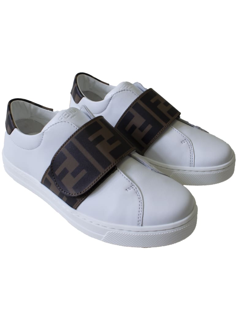 Fendi Kids Sneakers - A Bianco Tabacco Nero