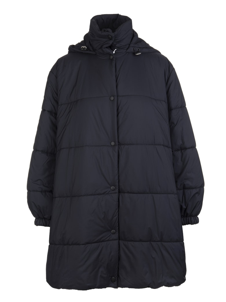 Givenchy Woman Black Flared Down Jacket With Givenchy Logo