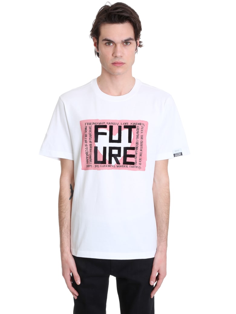 Golden Goose Adamo T-shirt In White Cotton - Bianca