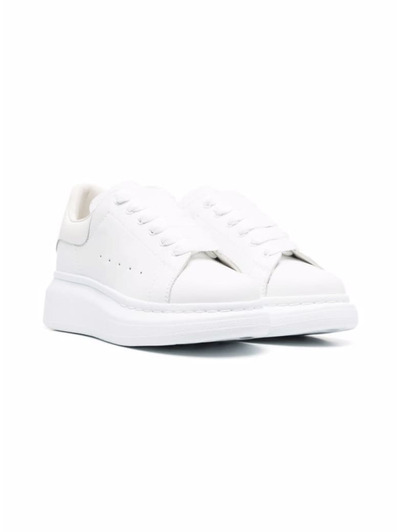 Alexander McQueen White Leather Oversize Sneakers - White