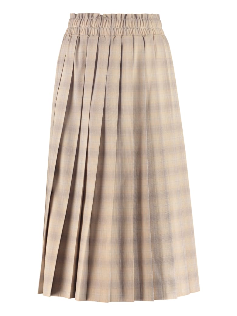 Baum und Pferdgarten Check Pleated Skirt - Beige
