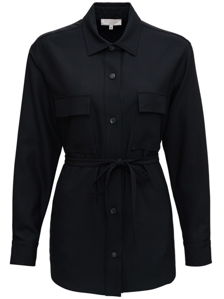 Antonelli Cloe Jacket In Black Wool Blend - Black