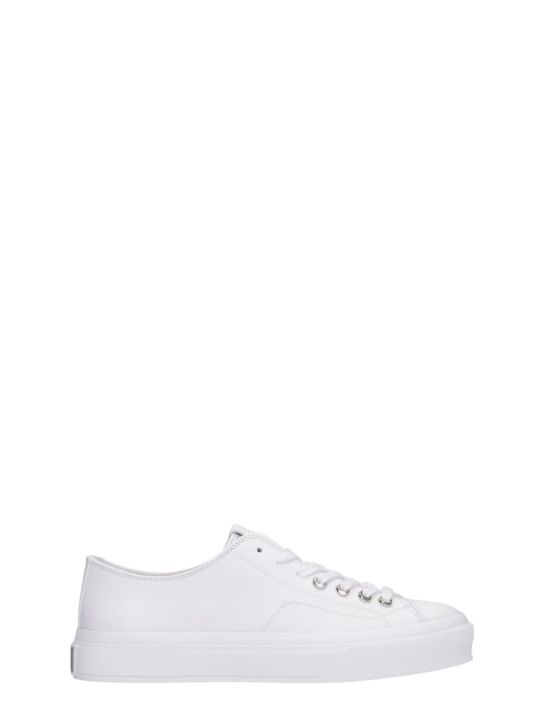 Givenchy City Low Sneakers In White Leather - white
