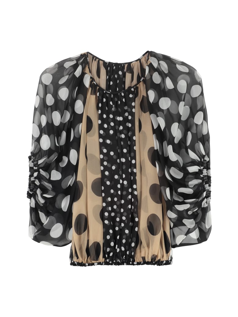 Dolce & Gabbana Polka-dot Silk Blouse - Multicolor