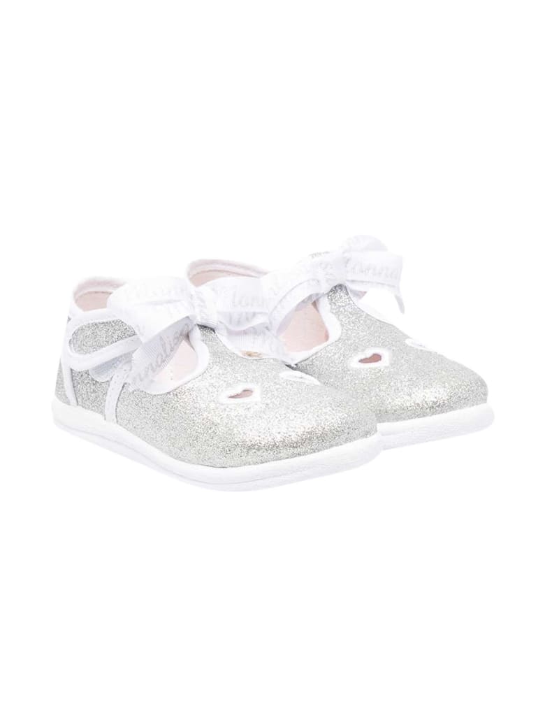 Monnalisa Glitter Silver Ballet Flats - Argento