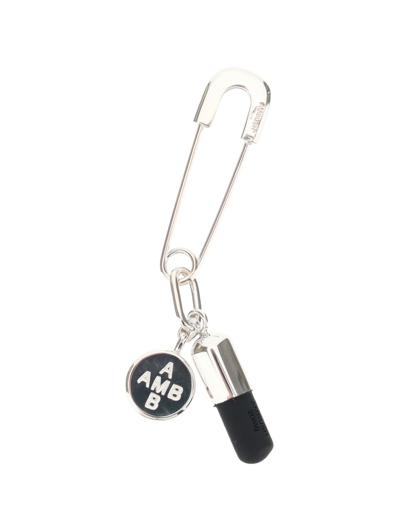 AMBUSH Pill Charm Piercing Unisex Earring - SILVER BLACK (Silver)