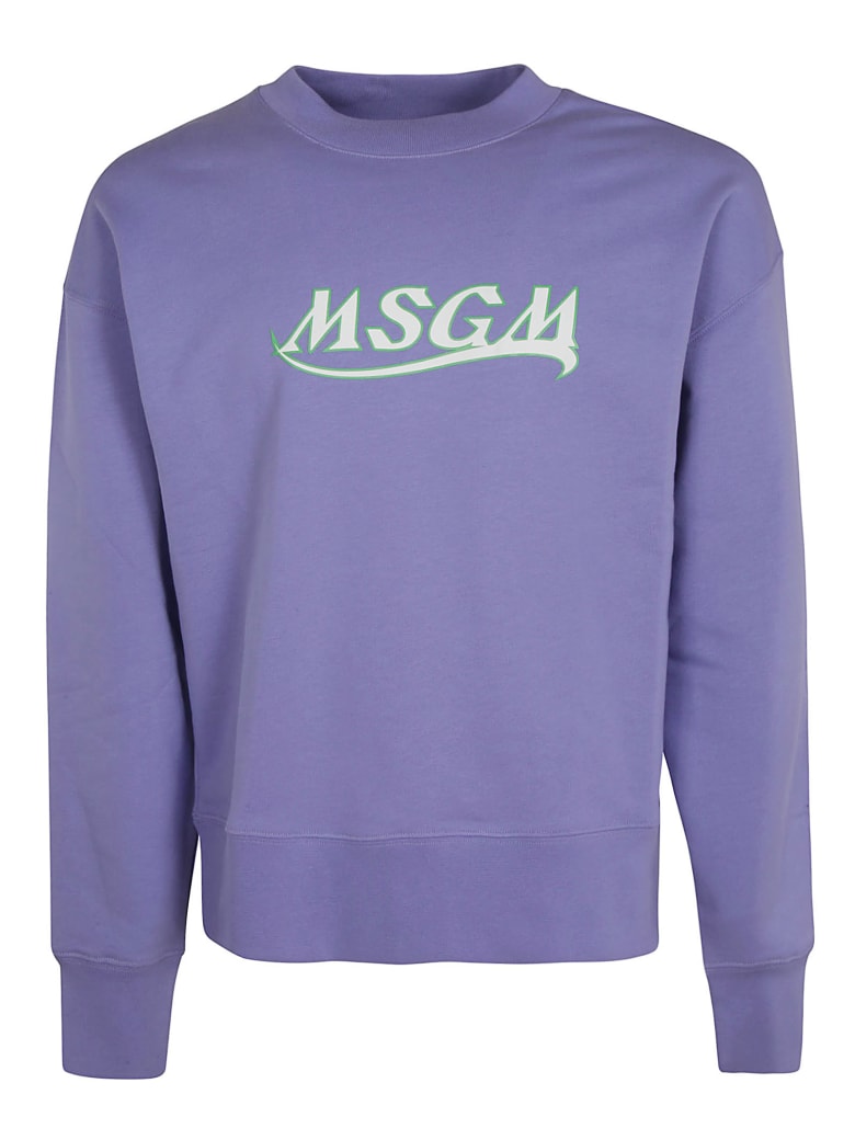 MSGM Chest Logo Print Sweatshirt - Lavender