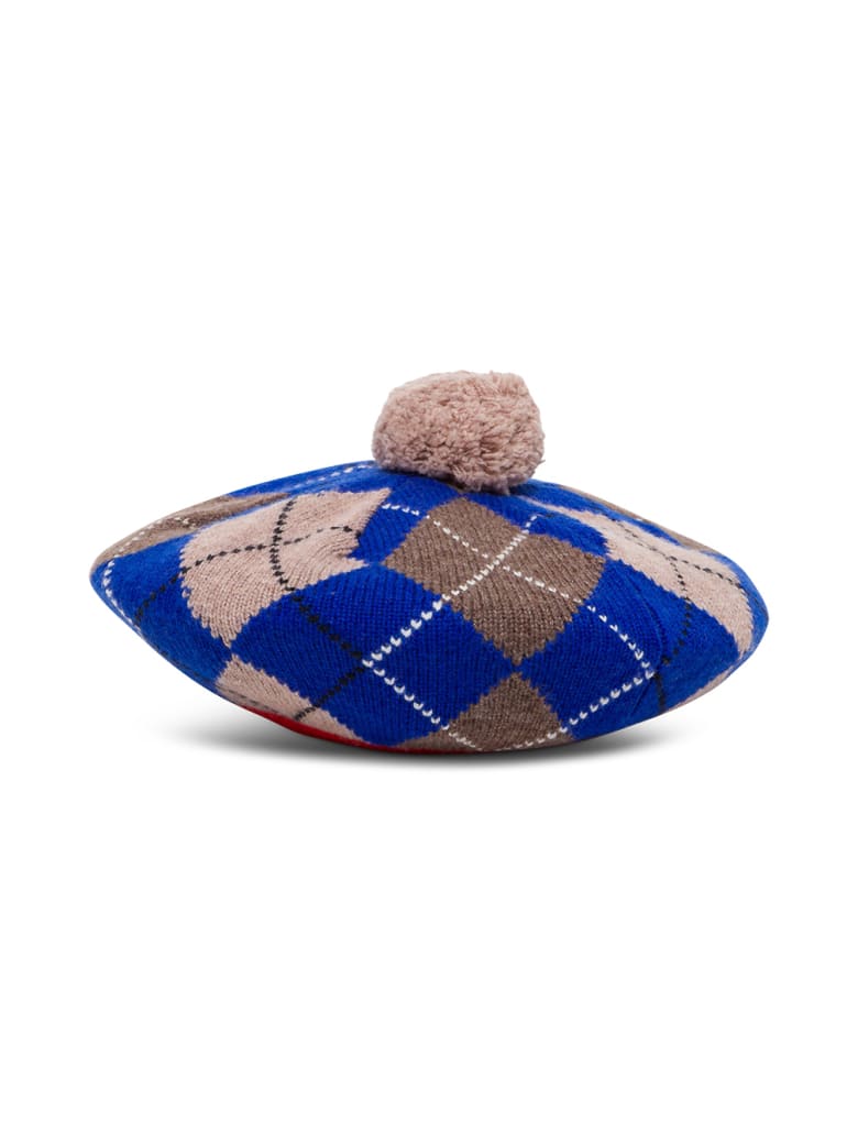 Burberry Argyle Wool And Cashmere Basque With Rhombus Motif - Blu