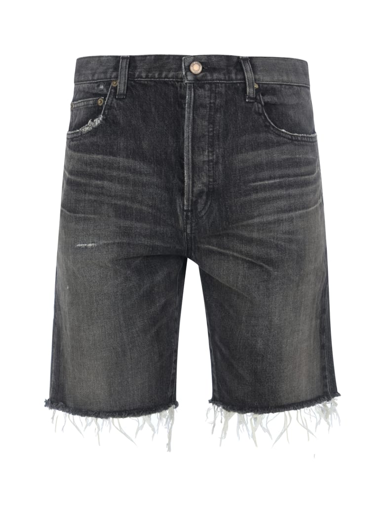 Saint Laurent Denim Short Straight - Medium Dirty Black