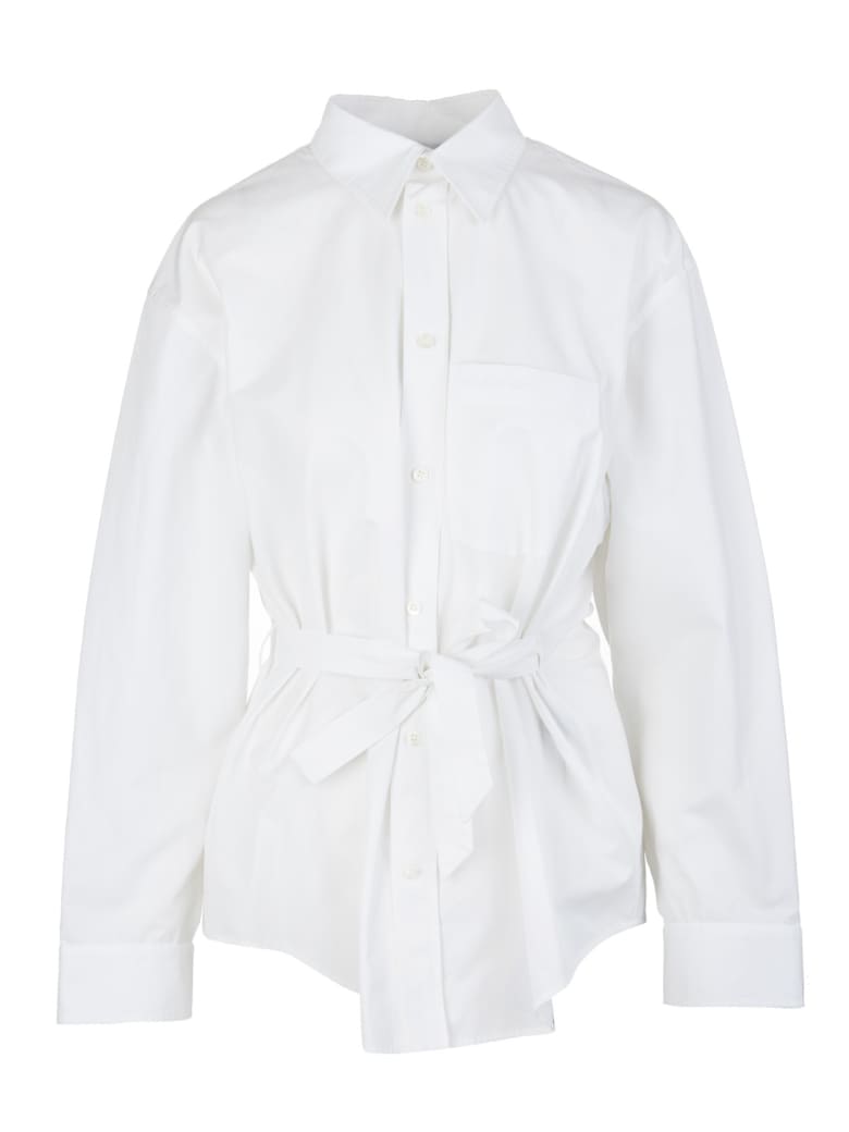 Balenciaga Woman White Shirt With Bow - White
