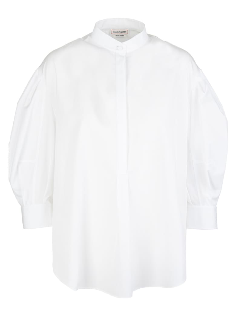 Alexander McQueen Woman White Cotton Poplin Shirt - Optical white