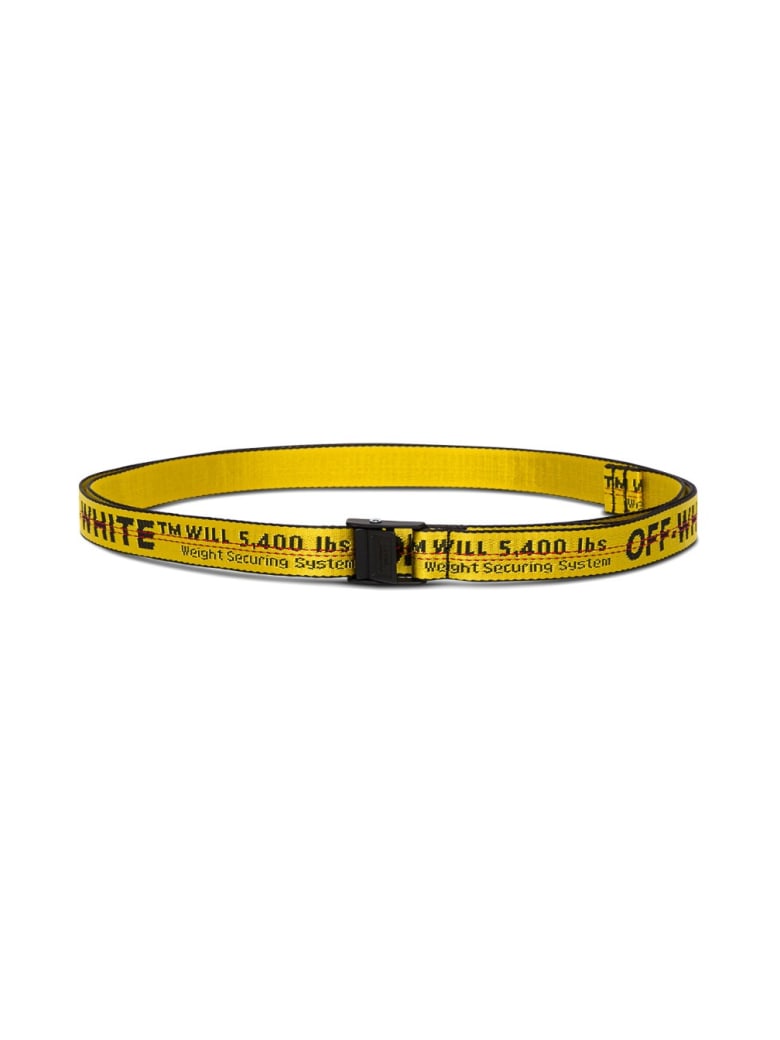 Off-White Industrial Belt In Black And Yellow Nylon - Yellow