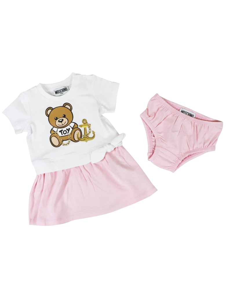 Moschino Cotton Dress - PINK / WHITE