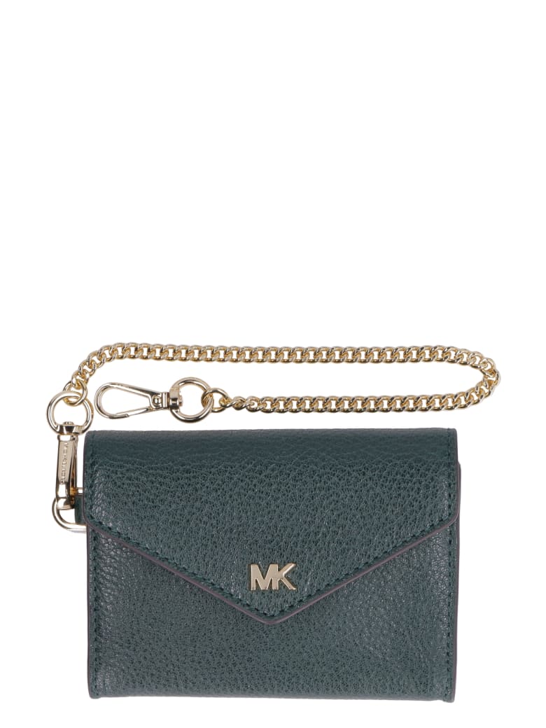 Michael Kors Money Pieces Small Flap-over Leather Wallet - green