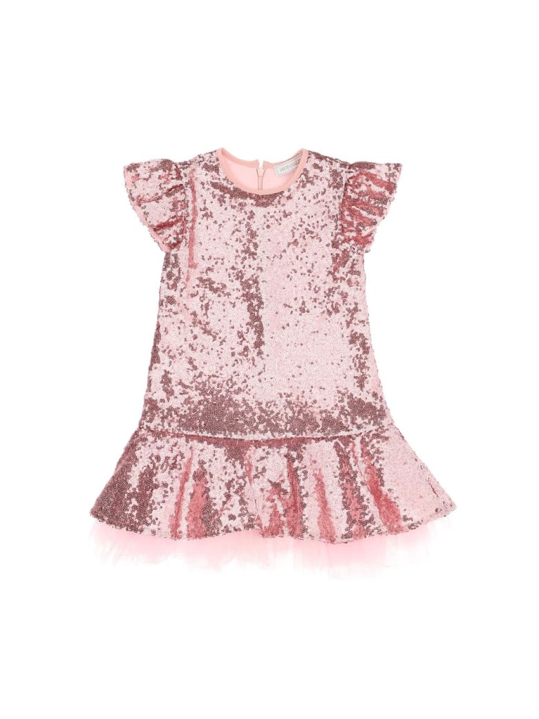 Monnalisa Dress With Paillettes And Tutù - Pink
