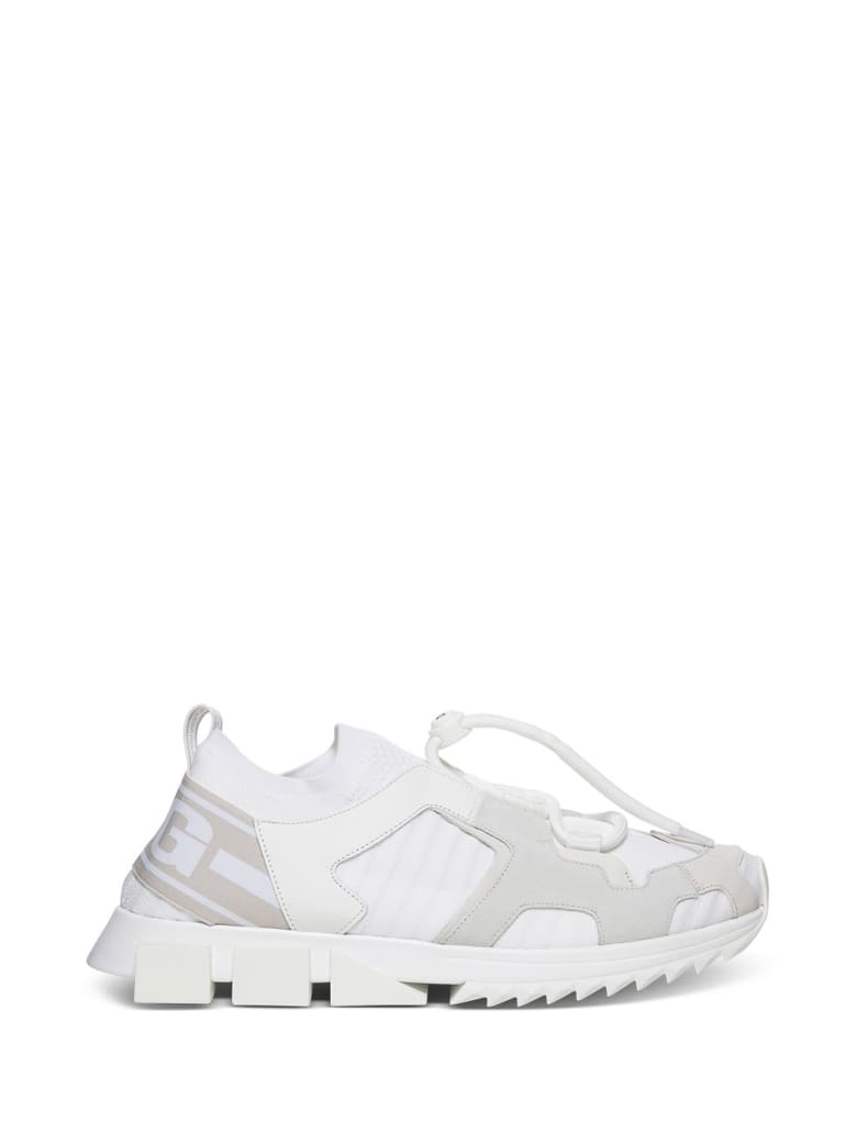 Dolce & Gabbana Sorrento Trekking Sneakers In Mix Of Materials - White