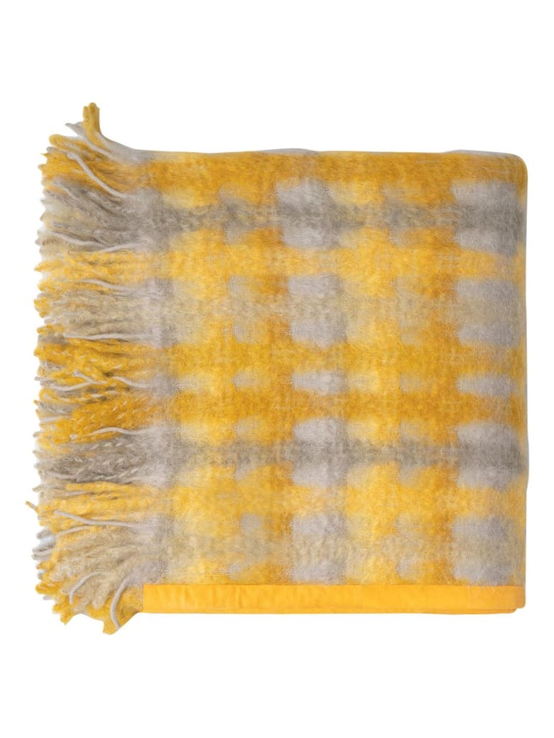 Midsummer Milano Roma Mohair Plaid - Yellow-Grey