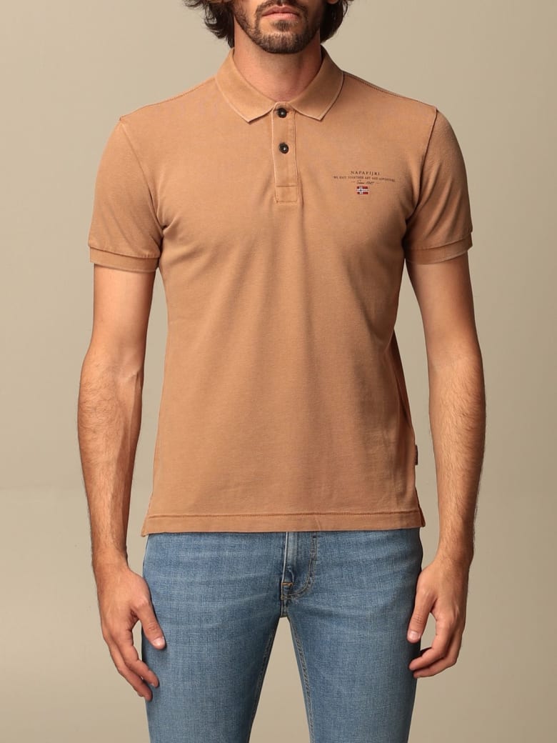 Napapijri Polo Shirt Elbas 4 Napapijri Polo Shirt In Cotton - Beige